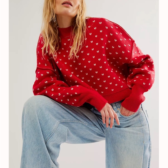 Free People Women's Patterned Easy Street Cropped Sweater - Picture 6 of 6